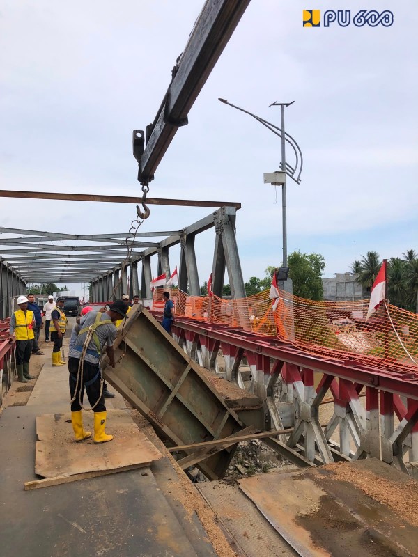 Kementerian PU Perbaiki Jembatan Kutablang Aceh Akibat Kendaraan ODOL, Arus Lalu Lintas Dialihkan
