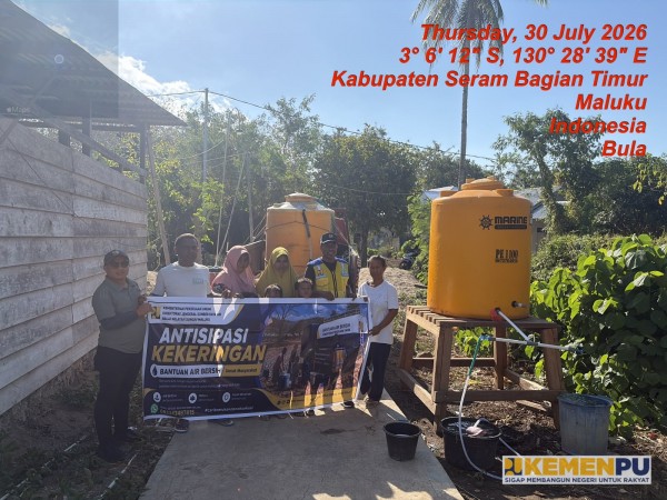 Kementerian PU Salurkan 14 Ribu Liter Air Bersih untuk Warga Terdampak Kekeringan di Seram Bagian Timur