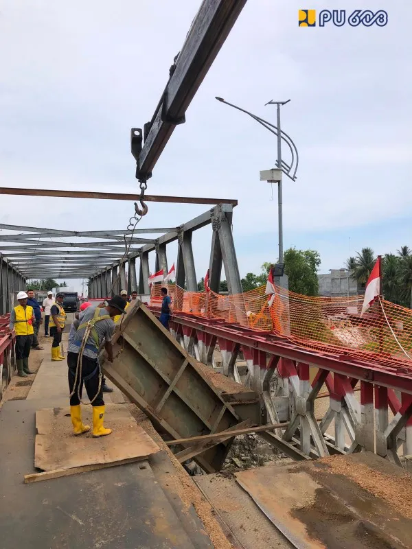 Kementerian PU Perbaiki Jembatan Kutablang Aceh Akibat Kendaraan ODOL, Arus Lalu Lintas Dialihkan