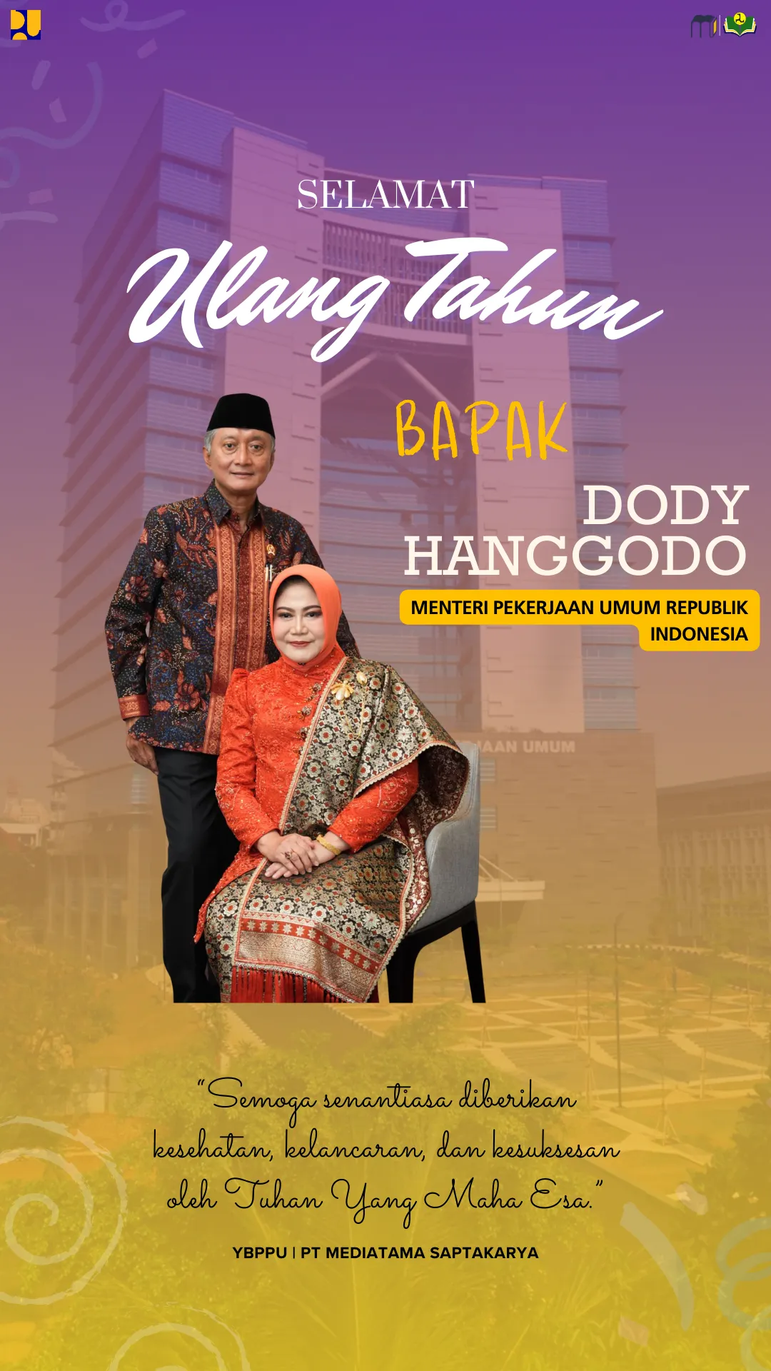 Jajaran Ybppu dan PT Medisa Sampaikan Ucapan Selamat Ulang Tahun untuk Bapak Dody Hanggodo